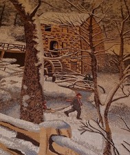VTG Glynda Turley Tapestry Throw Cottagecore Simply Country 97 Made In USA Mill