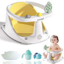 Baby Bath Seat with Bath Cap, Comfortable Baby Bath Chair for Babies 6 Months...
