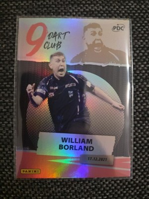 Panini PDC Darts William Borland 9-Dart Club Red Parallel /50 36/50 Rare WM 2021