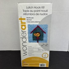 WonderArt Birdhouse Latch Hook Rug Kit 12x12 Canvas Yarn USA New Sealed