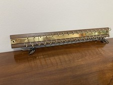 Vintage Brass Wire  Wood Tie or Belt Storage Rack; 18.75". Closet -Wall Mount
