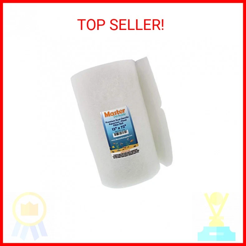 Rollo de almohadilla de filtro de acuario Master Pet Supply Premium de doble densidad, cortado para adaptarse a 12"  Foto 2 de 2