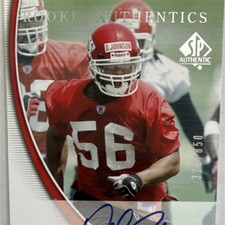Upper Deck 2005 SP Authentic Rookie Authentics Derrick Johnson Auto /850 #196