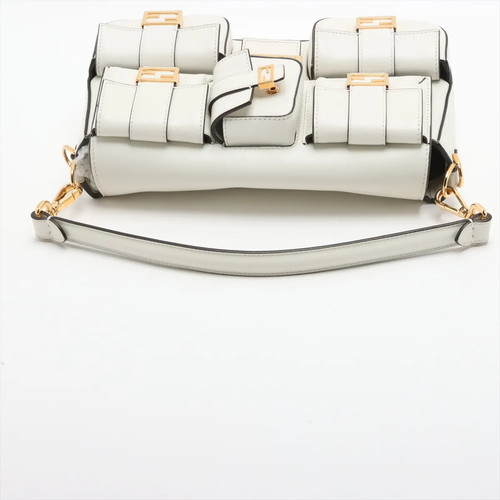 Fendi Multi-pocket baguette Leather 2 Way Shoulder Bag White 8BR808 - Bild 5 von 12