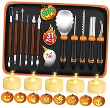 Pumpkin Carving Kit with Stencils: 31PCS Professional Pumpkin Carving 31 PCS