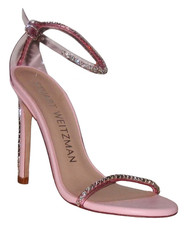 Stuart Weitzman NUDISTGLAM 110 CRYSTAL EMB PVC  Leather Sandal 10.5 MSP 595 NWB