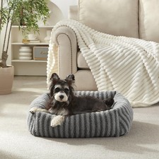 MIXJOY Small Dog  Cat Bed 20x19x6 Grey, Washable Removable Cover, AntiSlip