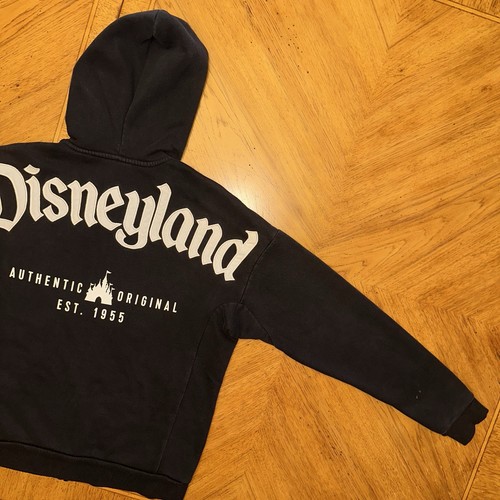Disneyland Resort Spirit Jersey Sweater Zip Up Hoodie Size XS Black