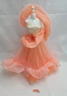 Vintage 1984 Peaches N Cream Barbie Fashion Dress, Boa, belt, One shoe