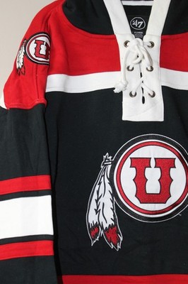 New NCAA Utah Utes Lacer jersey style mid weight cotton hoodie men's XL