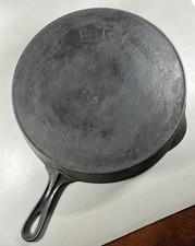 RARE ANTIQUE ERIE #11 PRE GRISWOLD No 718 CAST IRON SKILLET FRYING PAN HTF