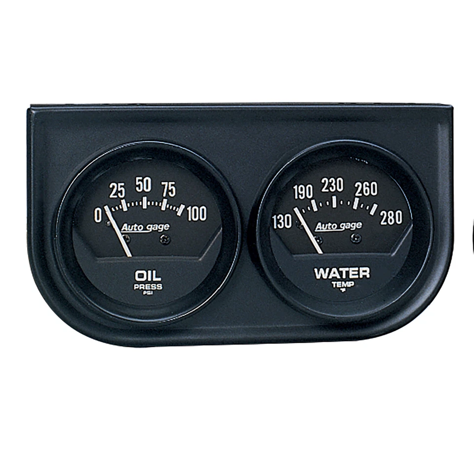 Auto Gage Oil Pressure/Water Temp Gauge Console (2-1/16", 100 PSI/280 °F) - Image 2 of 3