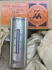 1953 Perfex Thermostat NOS New Old Stock 75 B1 Mid Century No Mercury Nice Piece