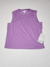 Athleta Ultimate Muscle Tank Womens S Purple Mesh Back Cropped Activewear New