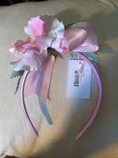 Adorable Pink Flower Satin Ribbon Girl Headband Hair Accessory NEW