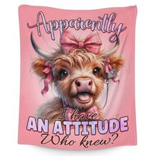 Highland Cow Blanket for Girls, Highland Cow Gifts, 60 x 50 Inches Soft Fuzzy...