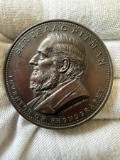 1890 SIR ISAAC PITMAN INVENTOR OF PHONOGRAPHY 42mm BRONZE MEDAL - BY ALLAN WYON