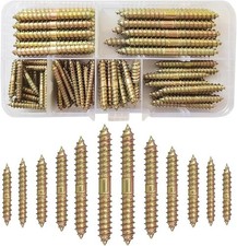 84 Pcs M4 M5 M6 Double Sided Screws,Galvanized Dowel Screw Self-Tapping Double