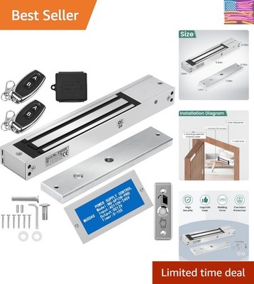 Access Control Outswinging 600lb Electromagnetic Door Lock Kit System, with T...