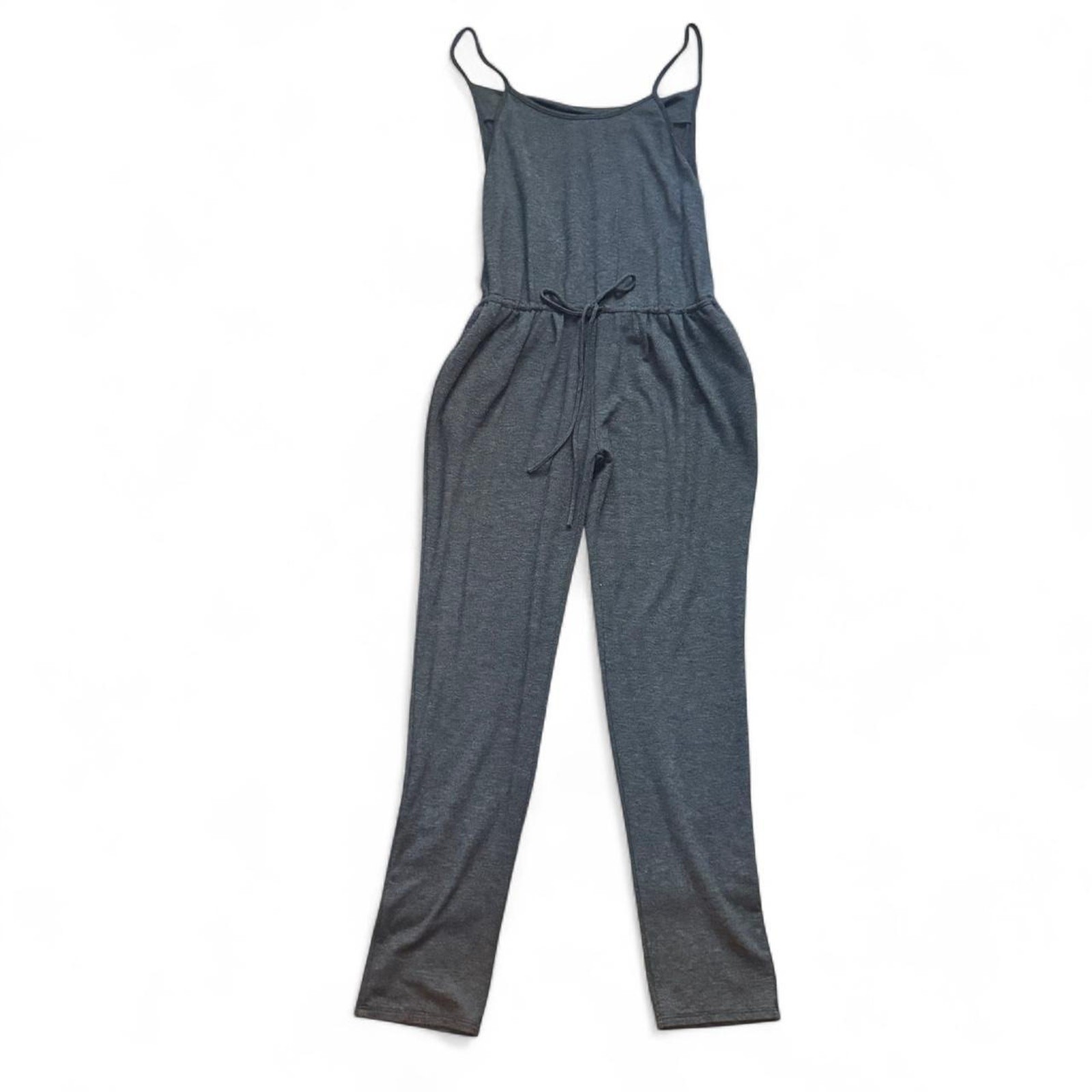 Freeloader VTG 2010s Women’s Soft Cozy Heather Grey Drawstring Jumpsuit — MEDIUM