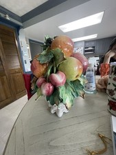 Centrotavola portafrutta in ceramica stile maiolica italiana vintage