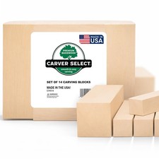 Basswood Carving Blocks Set of 14 Wood Carving Kit with Premium Bass Blo