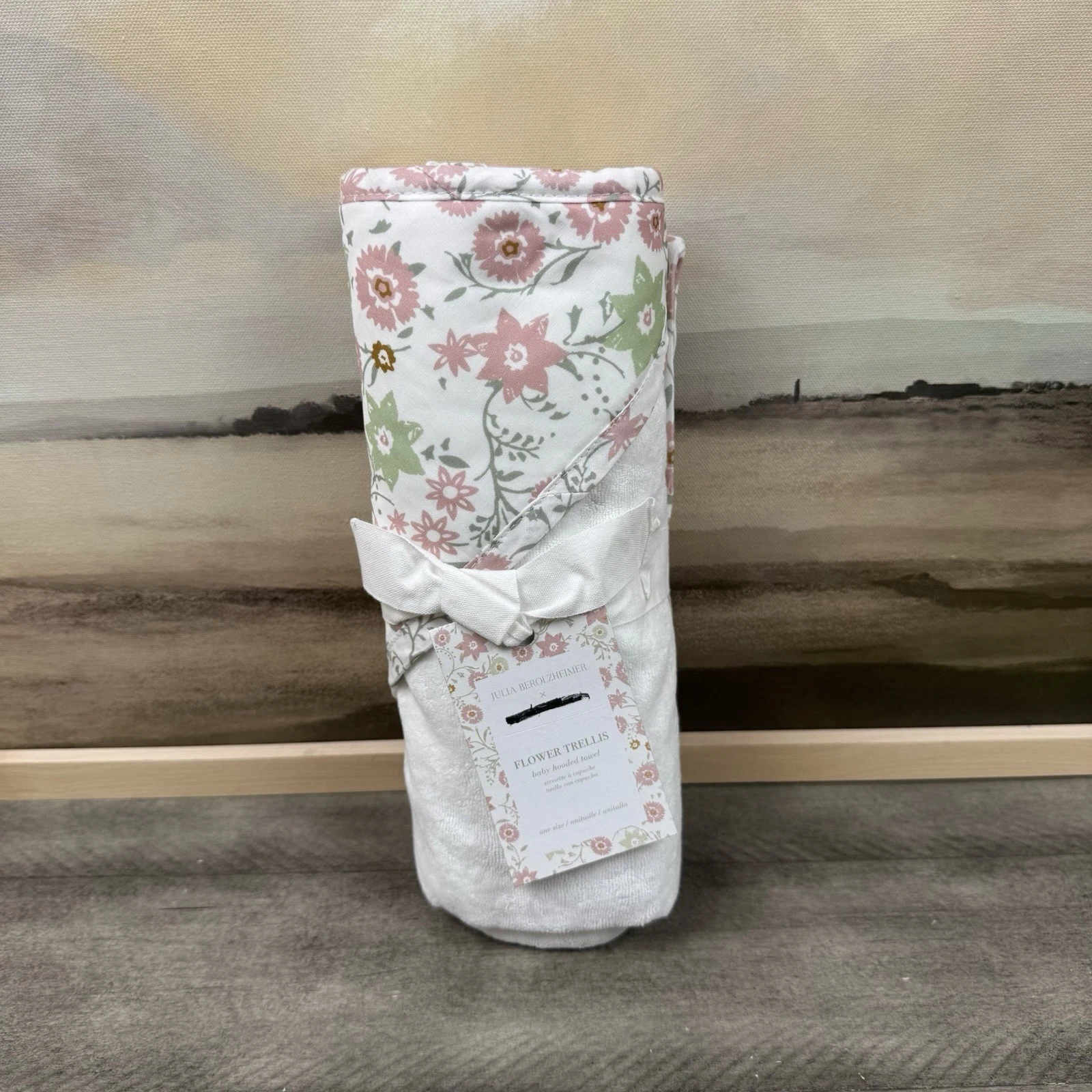 Pottery Barn Kids Julia Berolzheimer Baby Hooded Towel Floral Multicolor NWT