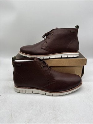 Barbour Burghley Herren Chukka Schnürstiefel Braun Leder UK 12 EU 47 NEU