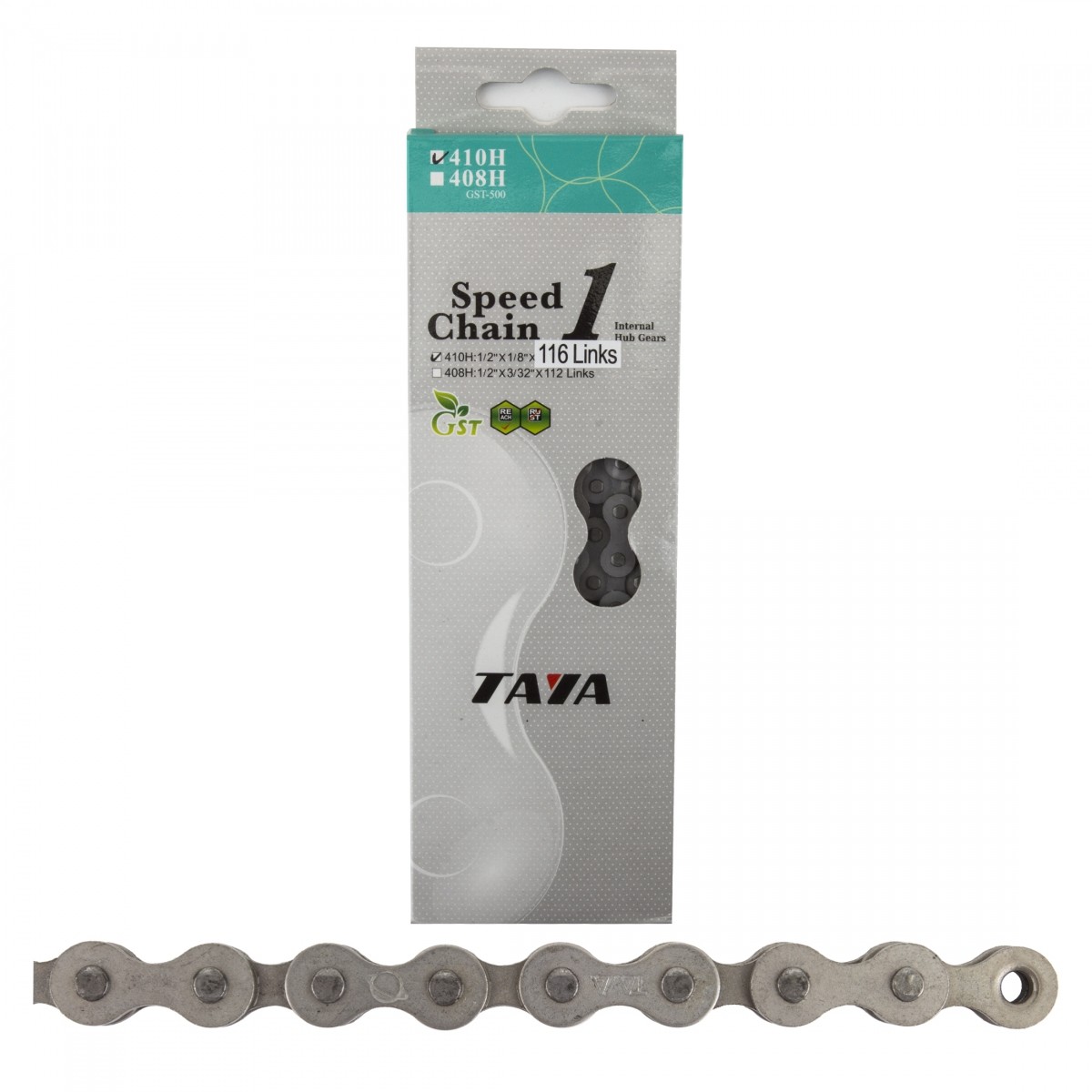 Taya 410H Single Speed Bike Chain 116 Links, Corrosion-Resistant, Compatible
