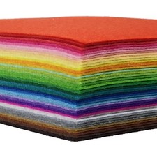 42pcs Felt Fabric Sheet 4"x4" Assorted Color DIY Craft 10 10cm,