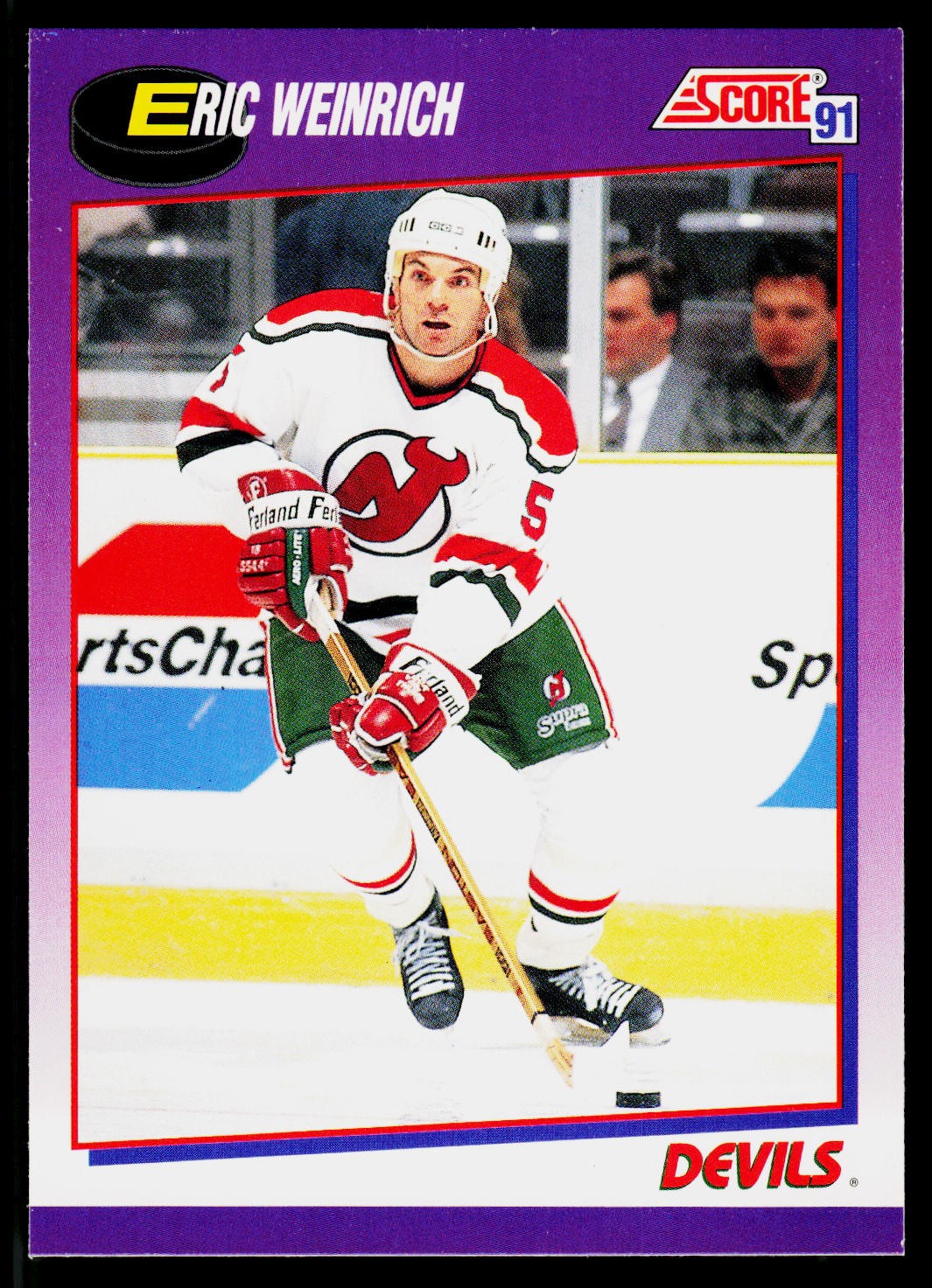 Eric Weinrich, 1991-92 Score American, #131, New Jersey Devils,