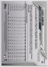 2020 Topps #43 Leury Garcia Gold #/2020