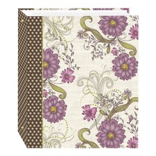 Magnetic Self-Stick 3-Ring Photo Album 100 Pages 50 Large, Berry Blossoms