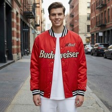 VTG Chase Authentics NASCAR Budweiser Dale Earnhardt Jr Jacket Red Mens XL NWOT