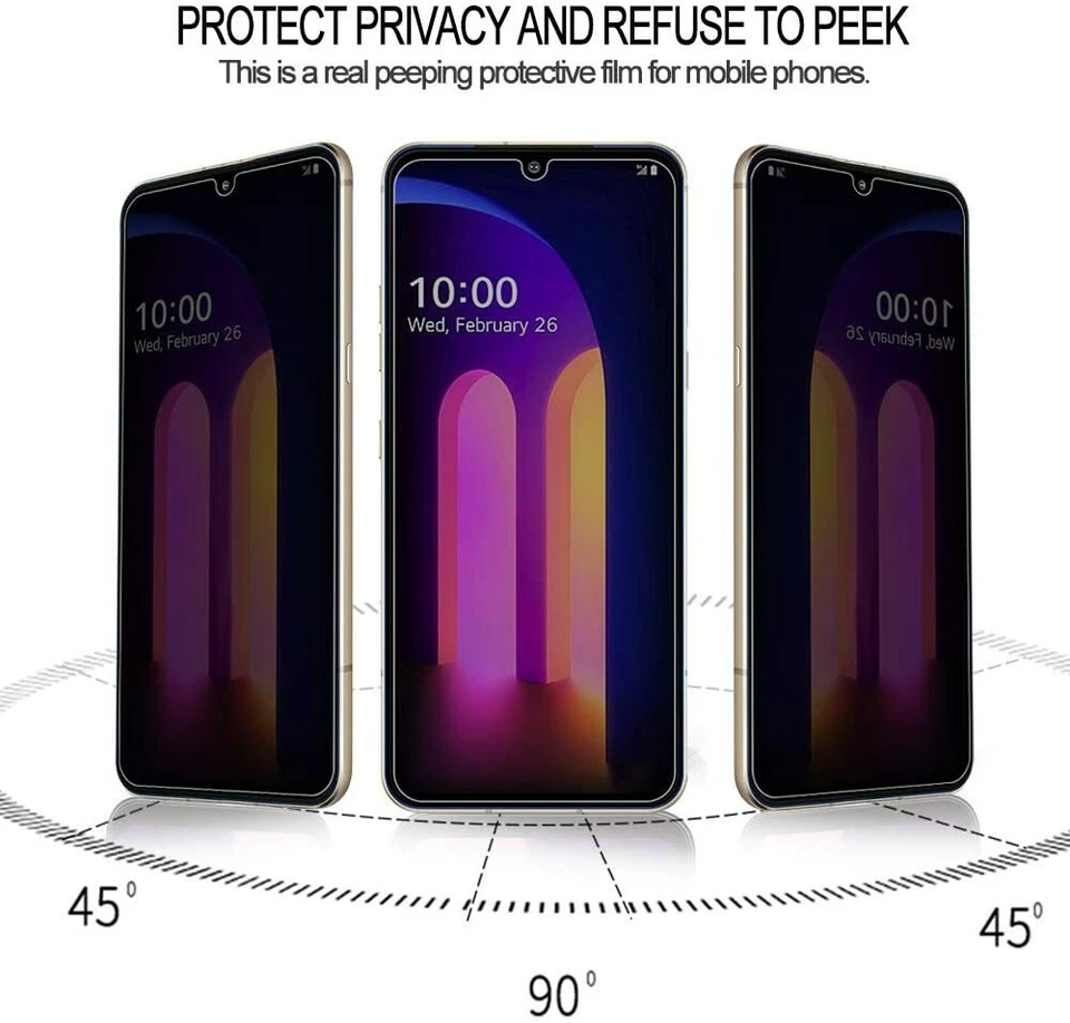 For LG V60 ThinQ 5G Caseswill Privacy Anti-Spy Tempered Glass Screen Protector - Image 2 of 4