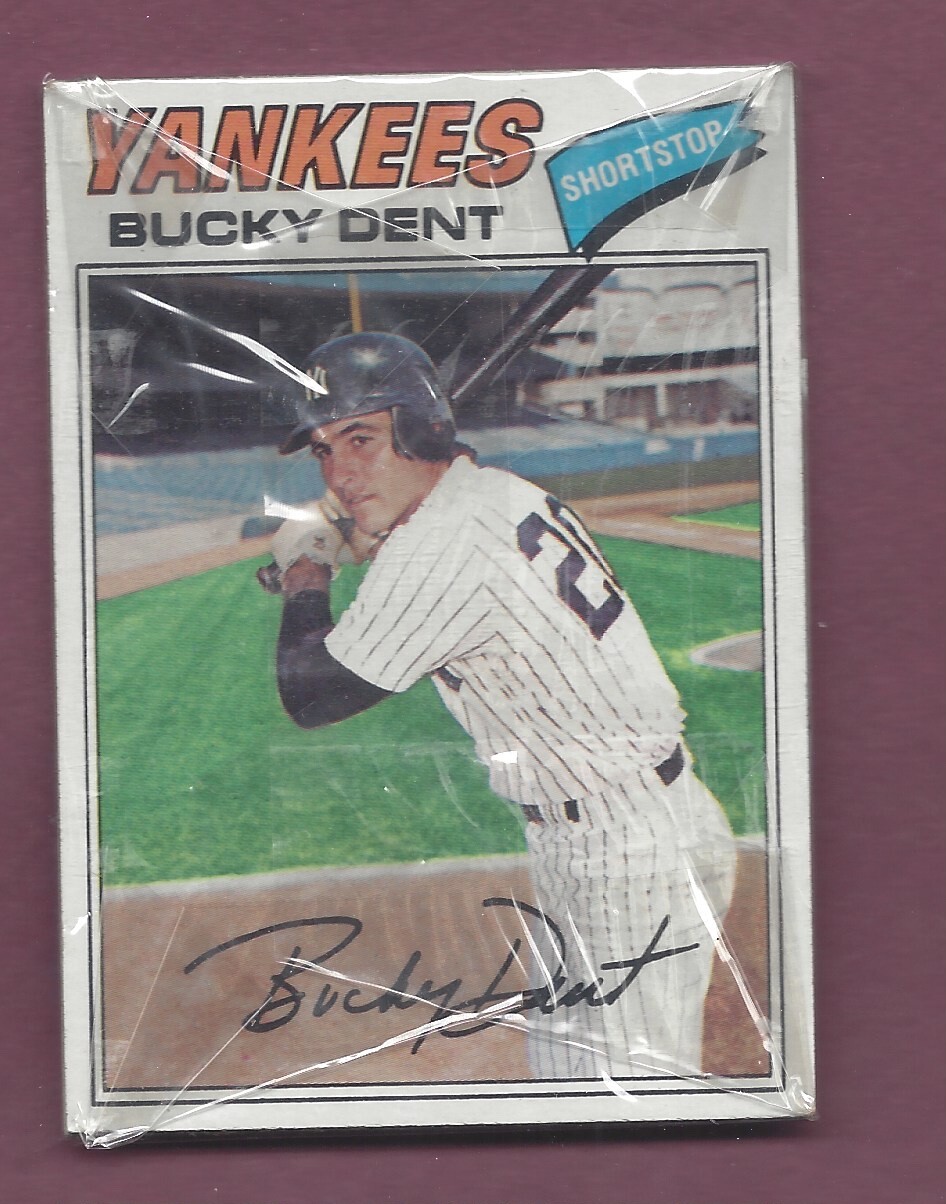 1977 TOPPS NEW YORK YANKEES BURGER KING CELLO PACK YANKEES BUCKY DENT  x256b