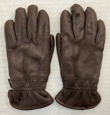 Hestra DEERSKIN Leather Gloves Unisex Brown Isulated Lined Warm Size 8 GREAT