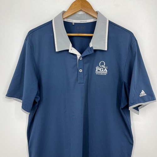Adidas Polo Shirt Men's L Blue PGA Championship Golf Quail Hollow Short Sleeve - Picture 2 of 10