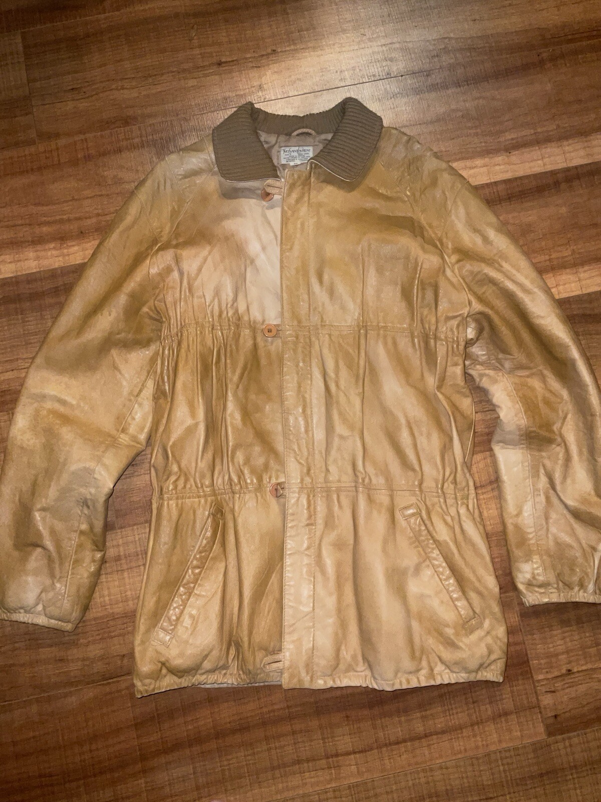 Cappotto giacca pelle marrone Yves Saint Laurent vintage raro taglia 38 anni 60 70