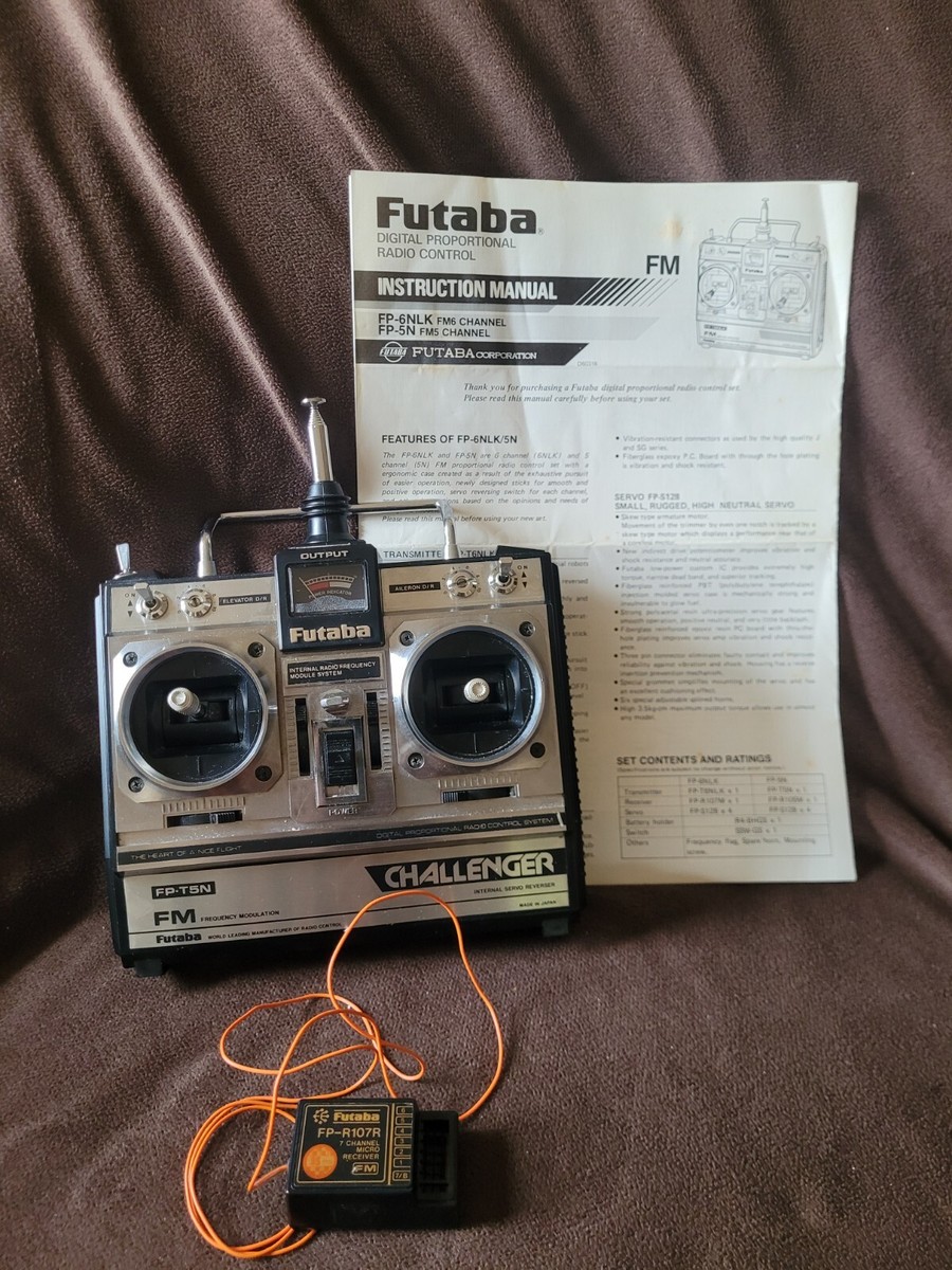 Vintage Futaba Challenger 35mhz RC Transmitter Futaba R107R Receiver Box  Manual