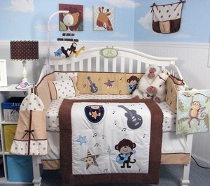 rockstar monkey crib bedding