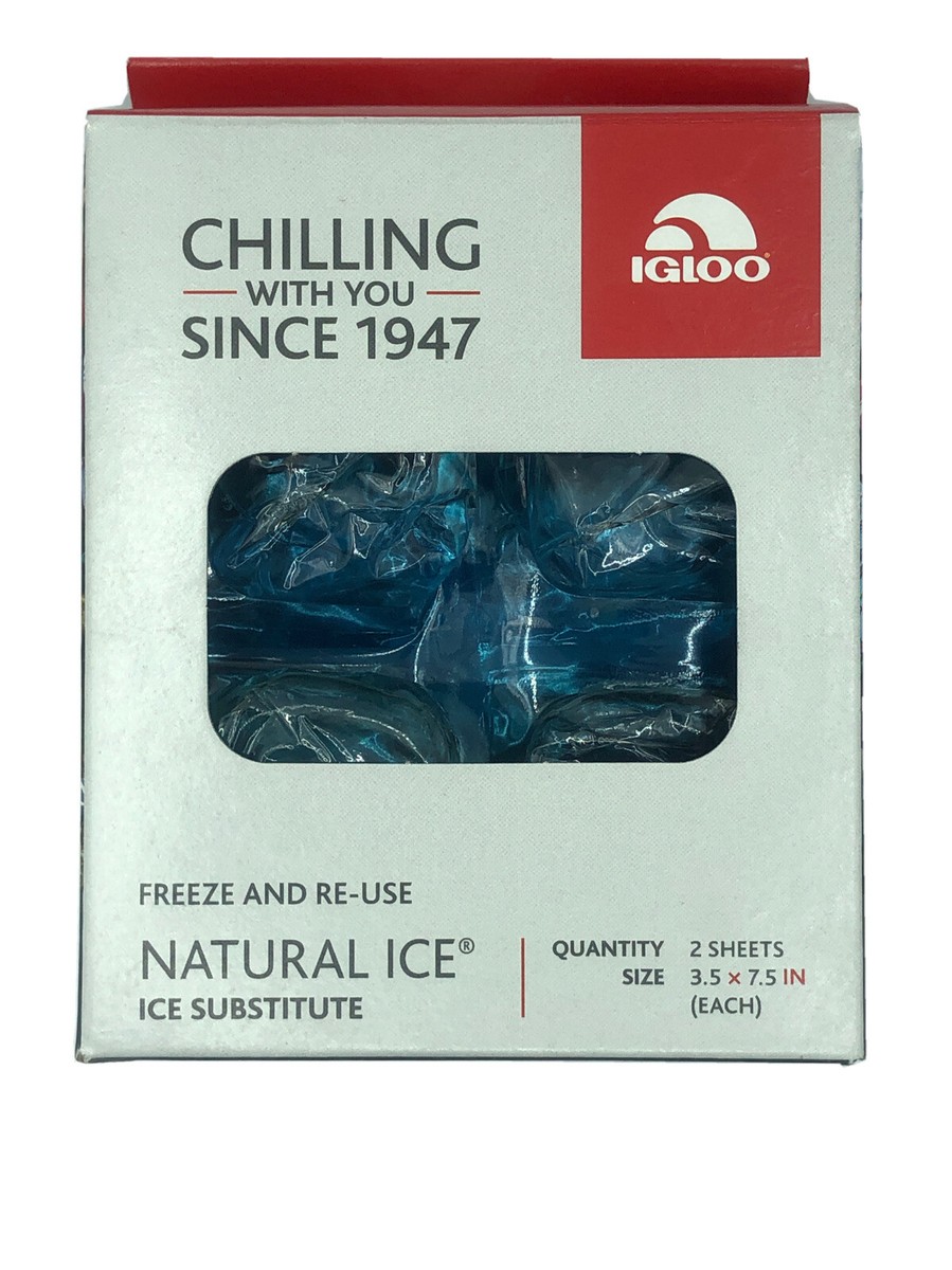 IGLOO NATURAL ICE-2 SHEETS EACH/16 Cubes BLUE/FREEZE AND RE-USE - Main Image