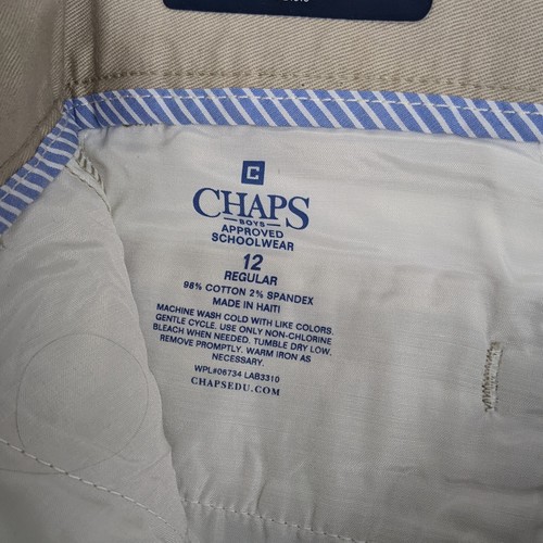 NWT Chaps Uniform Pants Boys 12 Khaki Adjustable Waist Schoolwear Preppy - Picture 9 of 9