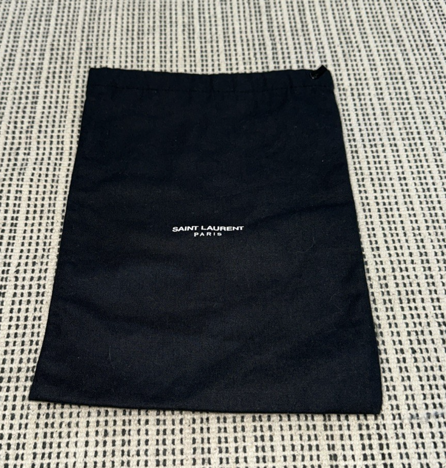 SAINT LAURENT NERO LOGO MORBIDO DUST BAG COVER COULISSE 7" x 10"