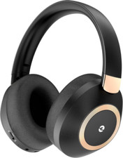 Active Noise Cancelling Headphones, 100H Playtime Headphones black golden