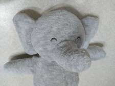 Carters Precious Firsts Elephant Plush Stuffed Baby Rattle Toy Grey Lovey