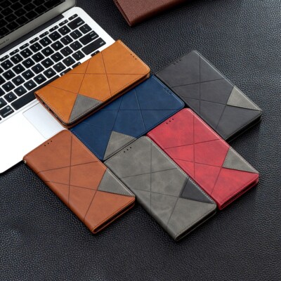 For Samsung Galaxy S25 S24 S23 S22 S21 S20+FE Prismatic Pattern Flip Wallet Case
