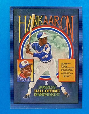 1986 Donruss Hank Aaron Hall of Fame Diamond King Puzzle #602 Atlanta Braves