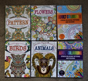 Détails Sur Adulte Relaxation Livres à Colorier Animaux Fleurs Motifs Oiseaux Ou Designs