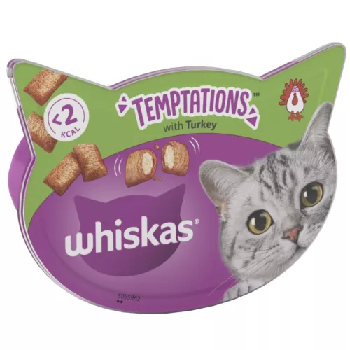 8 x 60g whiskas temptations adult cat treats turkey cat biscuits 480g image 4